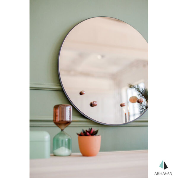 آینه گرد شامپاینی دکوری مدل D121