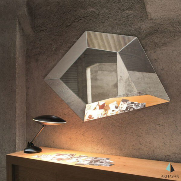 آینه چند ضلعی قاب شیشهای دکوری مدل D129