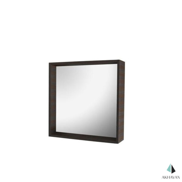 آینه مربع کوچک با قاب چوبی دکوری مدل D153