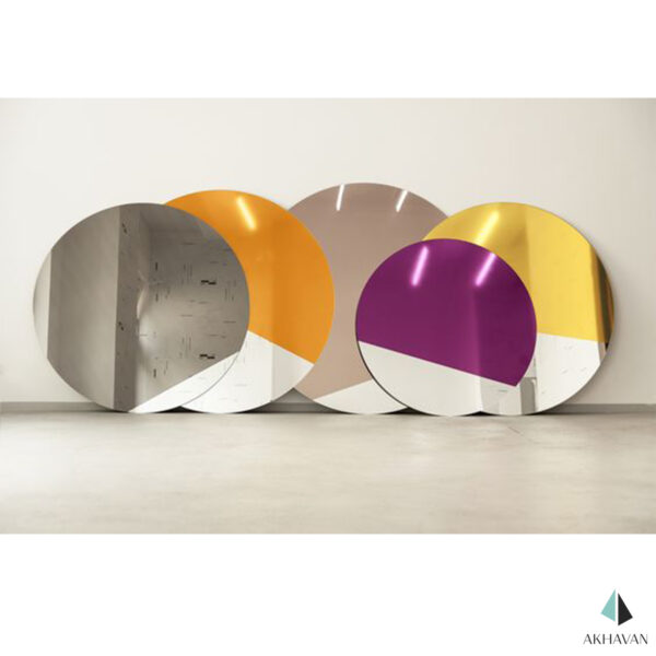 آینه گرد رنگی دکوری مدل D97