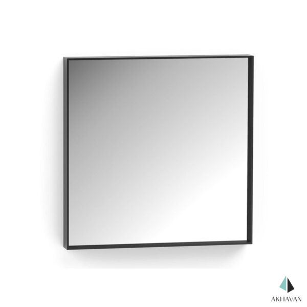 آینه مربع با قاب فلزی مشکی دکوری مدل R22