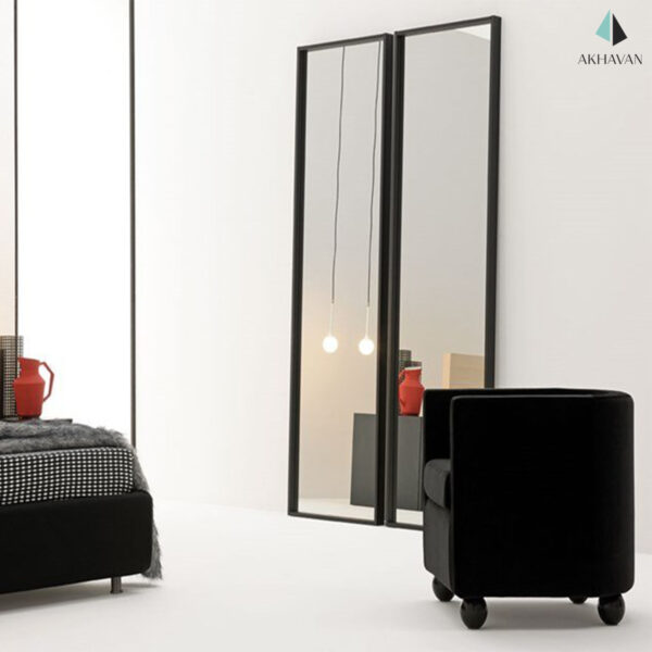 آینه ایستاده قدی با قاب فلزی مشکی دکوری کد R32