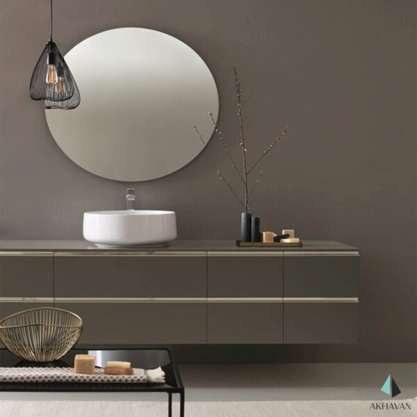 آینه گرد دستشویی دکوری مدل W10