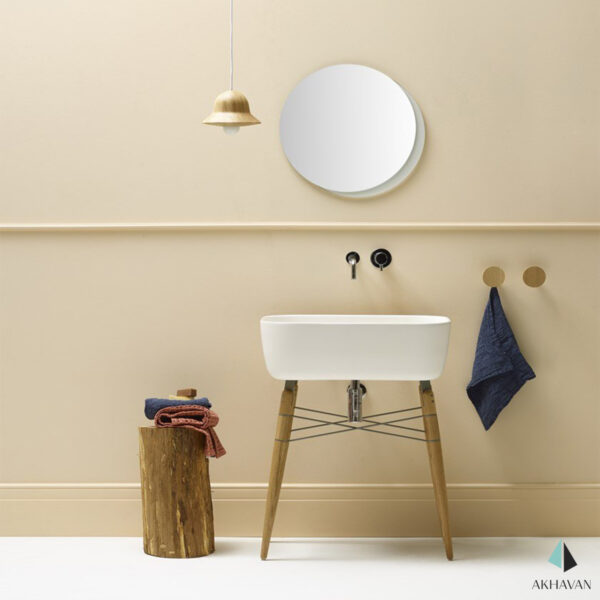 آینه گرد دستشویی دکوری مدل W11