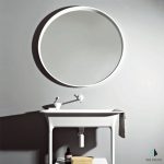 آینه گرد با قاب سفید دکوری مدل W15
