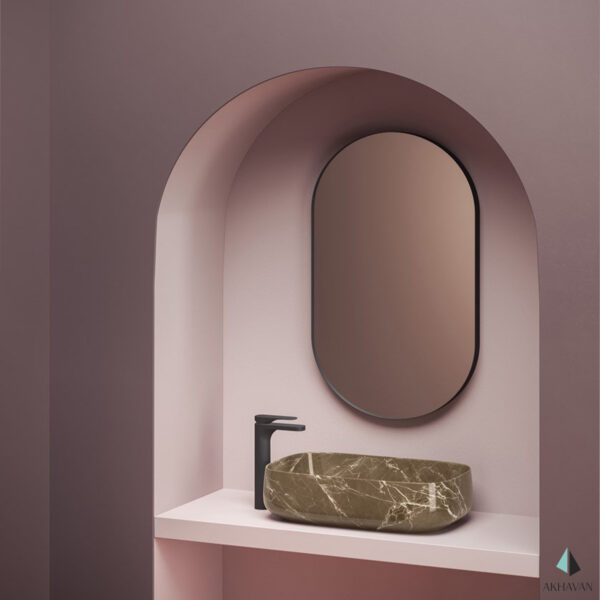 آینه گرد سرویس بهداشتی دکوری مدل W8