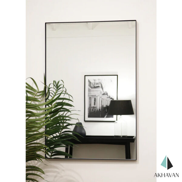 آینه مستطیل با قاب فلزی مشکی مدل THEO BLACK