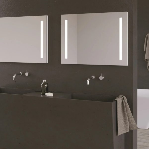 آینه دیواری مستطیلی همراه با نورپردازی مدل DOUBLE