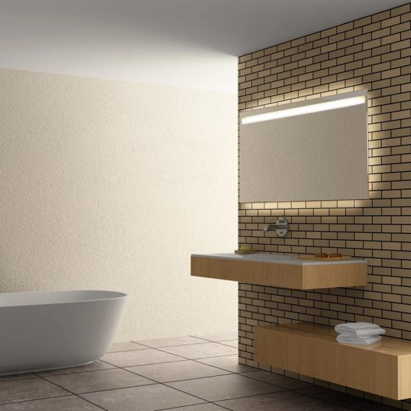 آینه دیواری چهارضلعی همراه با نورپردازی مدل FINELINE