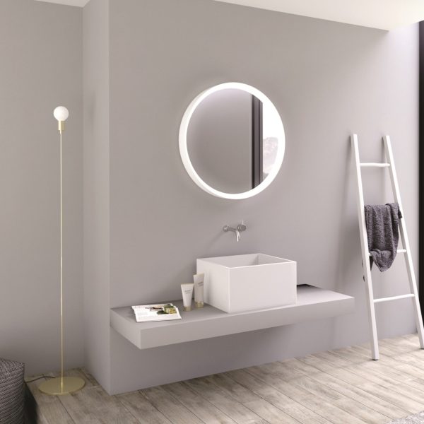 آینه دایرهای قابدار همراه با نورپردازی مدل REFLEX