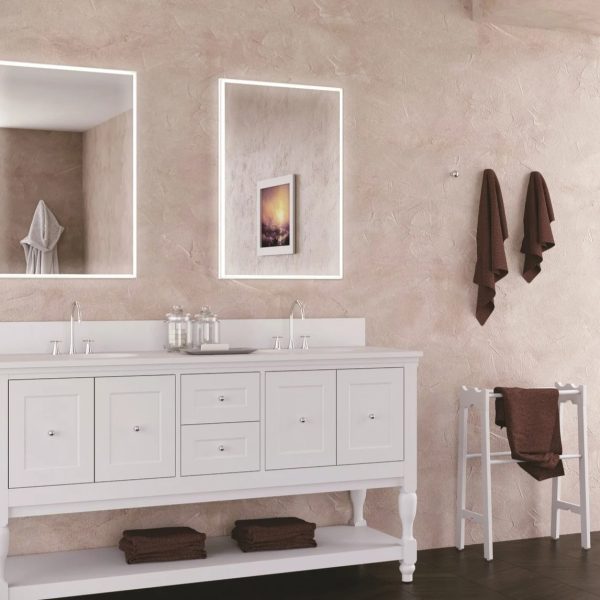 آینه مربعی قابدار همراه با نورپردازی مدل REFLEX