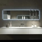 آینه دیواری مستطیلی سرویس بهداشتی همراه با نورپردازی مدل 2HD