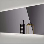 آینه دیواری مستطیلی سرویس بهداشتی همراه با نورپردازی مدل APICE