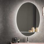 آینه دیواری بیضی طبقه دار همراه با نورپردازی مدل ARGENTO