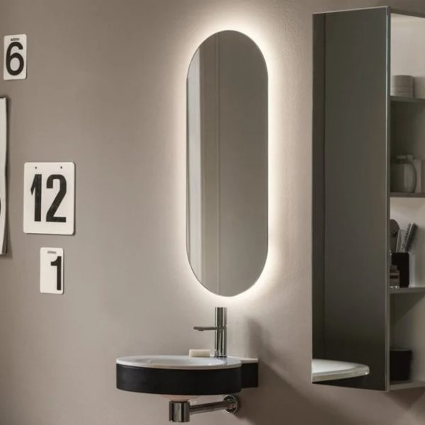 آینه دیواری دوسرگرد همراه با نورپردازی مدل ATOLLO